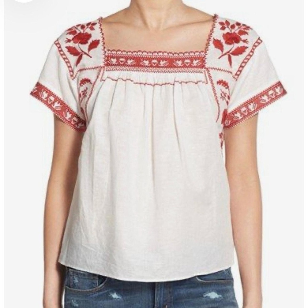 Madewell Embroidered Boho Top